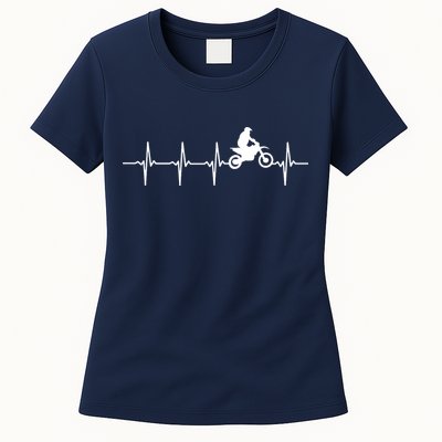 Motocross Heartbeat For Bikers Womens T-Shirt
