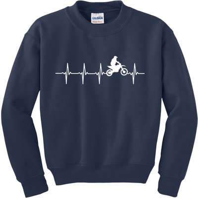 Motocross Heartbeat For Bikers Kids Sweatshirt