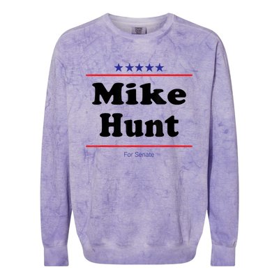 Mike Hunt For Senate Funny Midterm Election Parody Colorblast Crewneck Sweatshirt