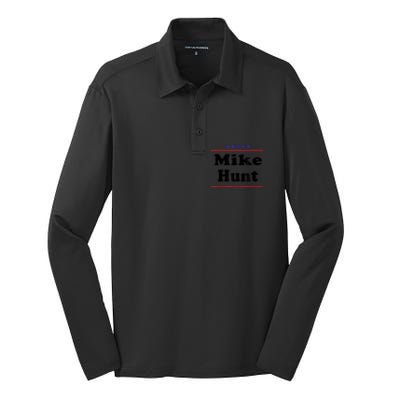 Mike Hunt For Senate Funny Midterm Election Parody Silk Touch Performance Long Sleeve Polo