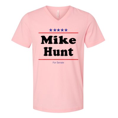 Mike Hunt For Senate Funny Midterm Election Parody V-Neck T-Shirt