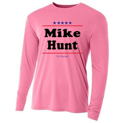 Mike Hunt For Senate Funny Midterm Election Parody Cooling Performance Long Sleeve Crew