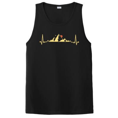 Mountain Heartbeat Fun Snowboarding And Skiing Tees Meaningful Gift PosiCharge Competitor Tank