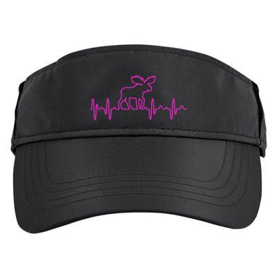 Moose Heartbeat For Moose Lovers Reindeer Stag Antler Gift Adult Drive Performance Visor