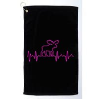 Moose Heartbeat For Moose Lovers Reindeer Stag Antler Gift Golf Towel