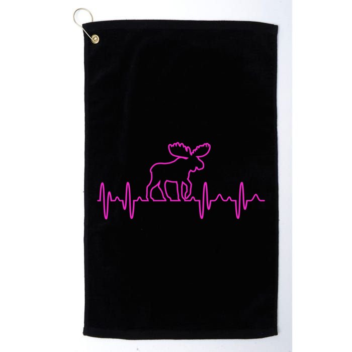 Moose Heartbeat For Moose Lovers Reindeer Stag Antler Gift Golf Towel