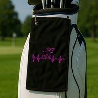 Moose Heartbeat For Moose Lovers Reindeer Stag Antler Gift Golf Towel