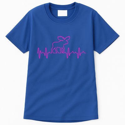 Moose Heartbeat For Moose Lovers Reindeer Stag Antler Gift Tall T-Shirt