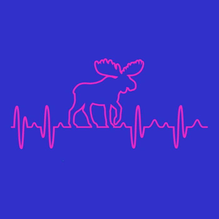 Moose Heartbeat For Moose Lovers Reindeer Stag Antler Gift Womens T-Shirt