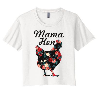 Mama Hen Funny Mothers Day Chicken Mom Farmer Farm Gift Women's Crop Top Tee