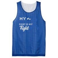 My Husband's Fight Is My Fight Colon Cancer Awareness Gift Mesh Reversible Basketball Jersey Tank