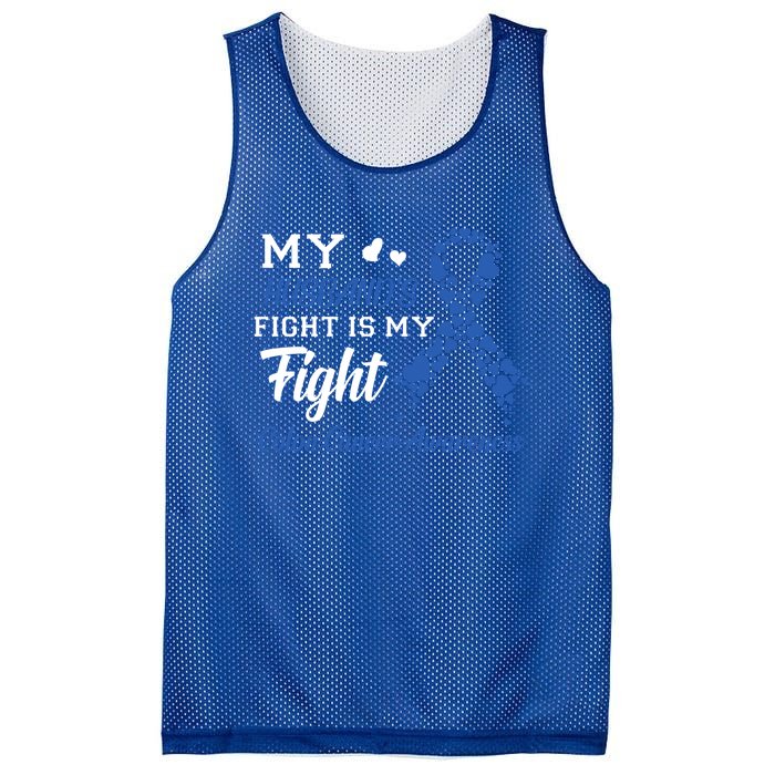 My Husband's Fight Is My Fight Colon Cancer Awareness Gift Mesh Reversible Basketball Jersey Tank