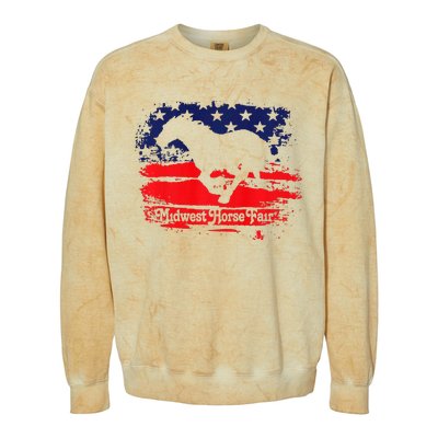 Midwest Horse Fair Redwhiteblue Flag Colorblast Crewneck Sweatshirt