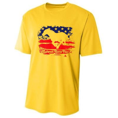 Midwest Horse Fair Redwhiteblue Flag Performance Sprint T-Shirt