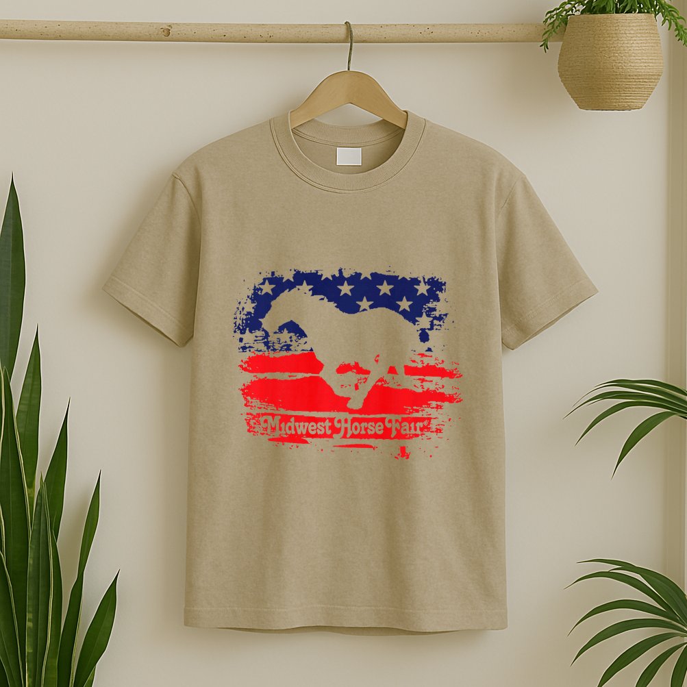 Midwest Horse Fair Redwhiteblue Flag T-Shirt