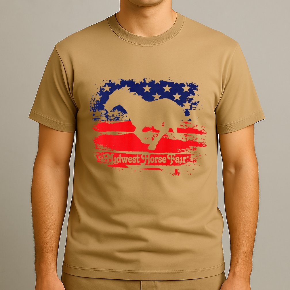 Midwest Horse Fair Redwhiteblue Flag T-Shirt