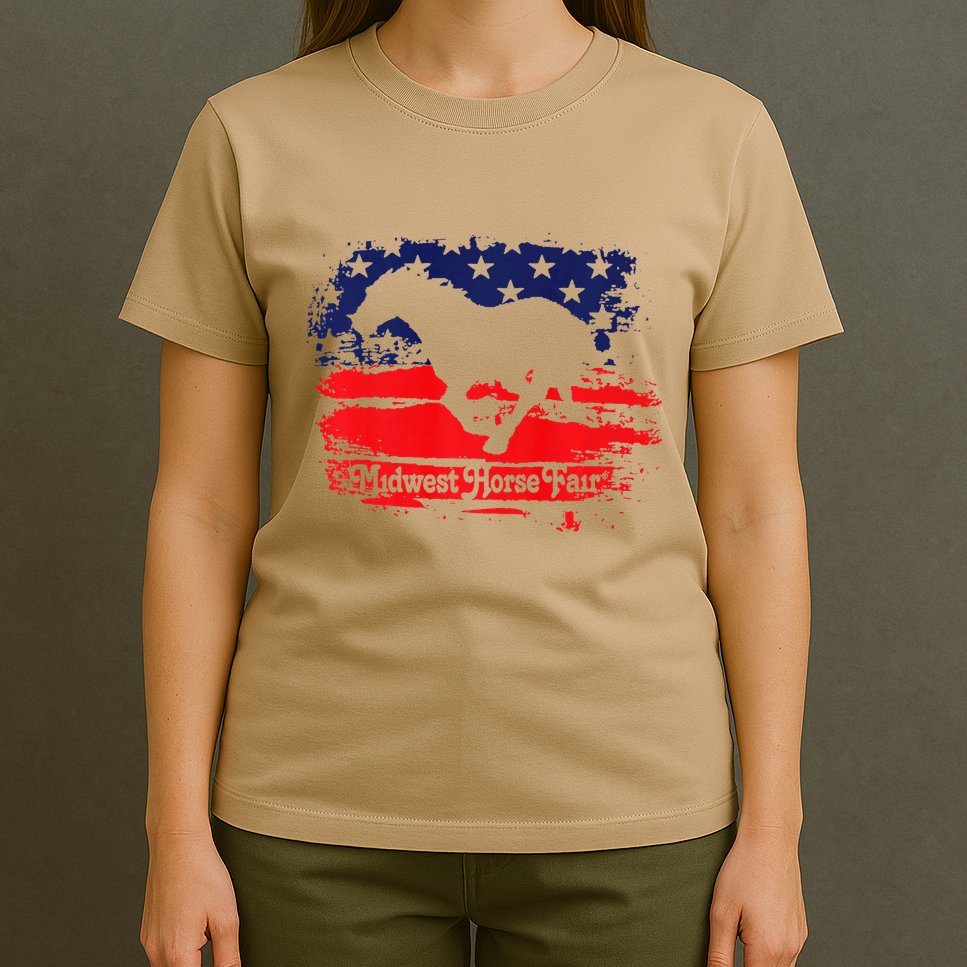 Midwest Horse Fair Redwhiteblue Flag T-Shirt