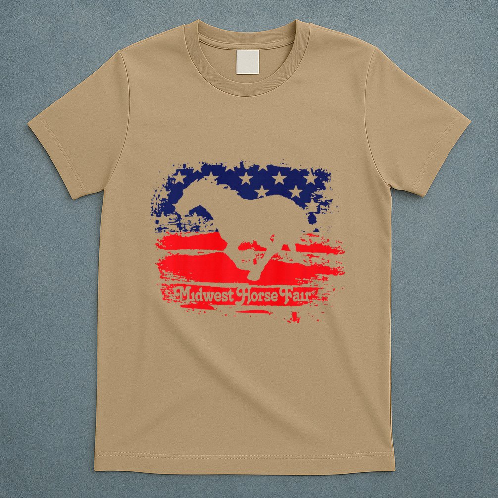 Midwest Horse Fair Redwhiteblue Flag T-Shirt