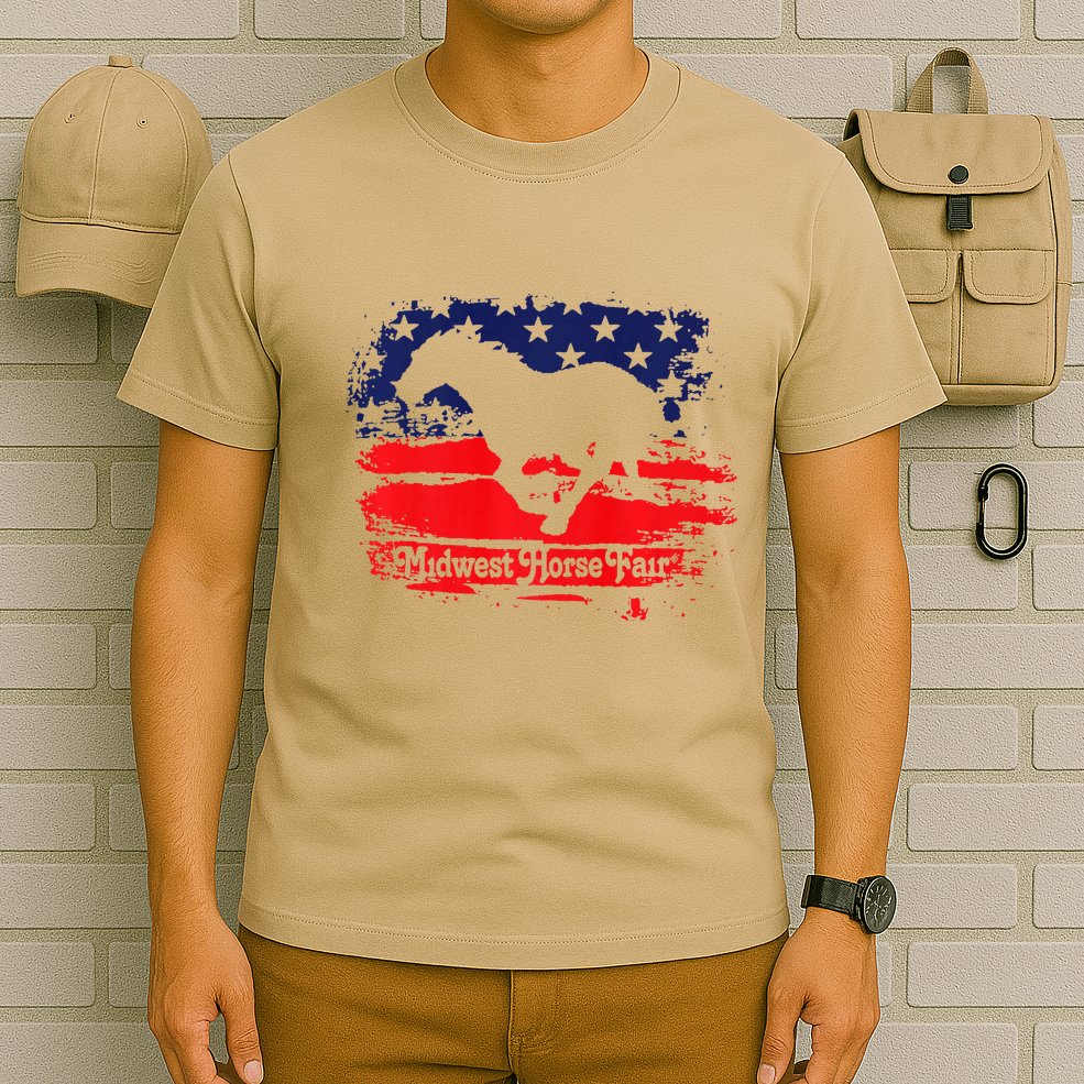 Midwest Horse Fair Redwhiteblue Flag T-Shirt