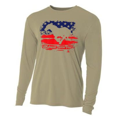 Midwest Horse Fair Redwhiteblue Flag Cooling Performance Long Sleeve Crew