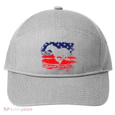 Midwest Horse Fair Redwhiteblue Flag 7-Panel Snapback Hat