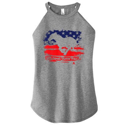 Midwest Horse Fair Redwhiteblue Flag Women’s Perfect Tri Rocker Tank