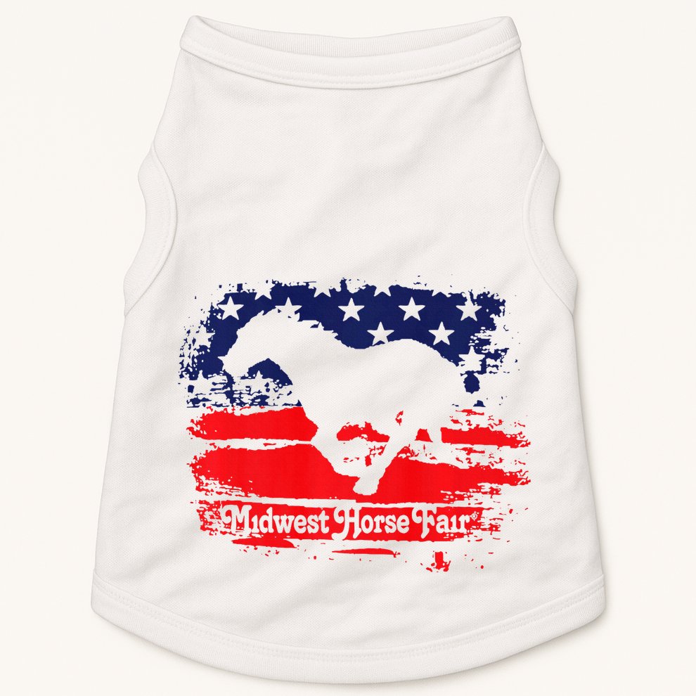 Midwest Horse Fair Redwhiteblue Flag Doggie Tank