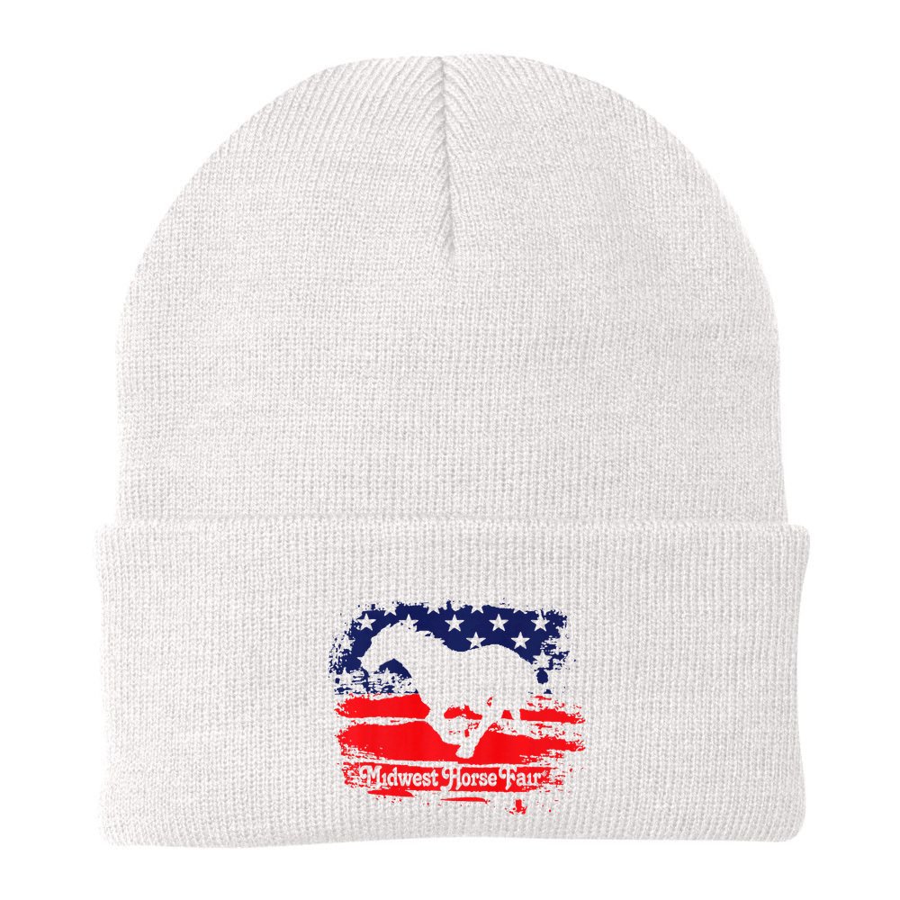 Midwest Horse Fair Redwhiteblue Flag Beanie