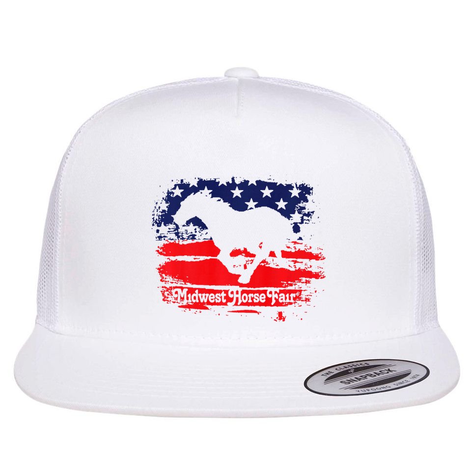 Midwest Horse Fair Redwhiteblue Flag Flat Bill Trucker Hat