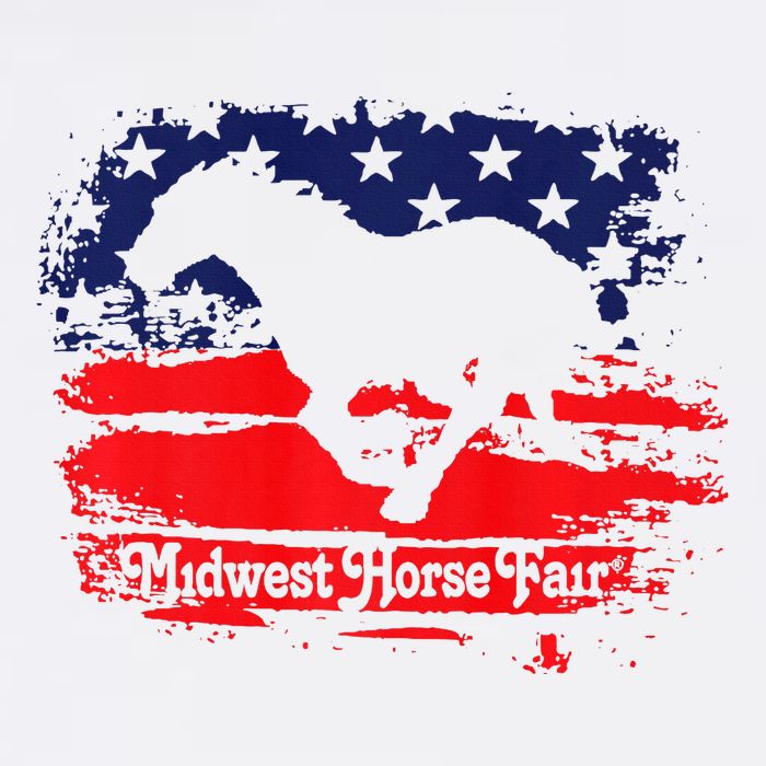 Midwest Horse Fair Redwhiteblue Flag Flat Bill Trucker Hat