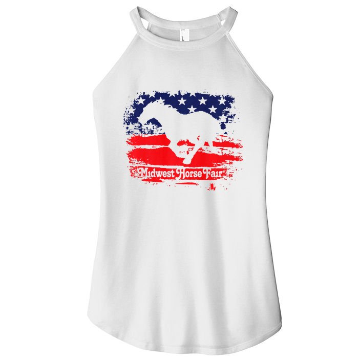 Midwest Horse Fair Redwhiteblue Flag Women's Perfect Tri Rocker Tank