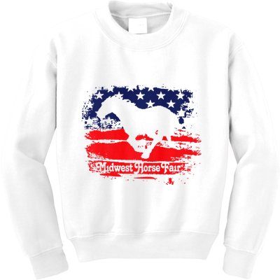 Midwest Horse Fair Redwhiteblue Flag Kids Sweatshirt