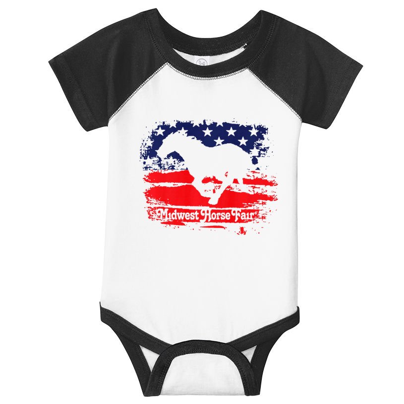 Midwest Horse Fair Redwhiteblue Flag Infant Baby Jersey Bodysuit