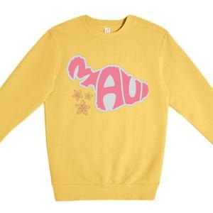 Maui Hawaii Floral Premium Crewneck Sweatshirt