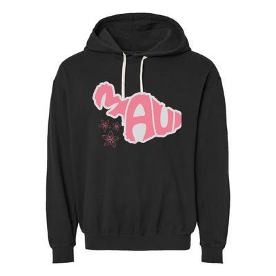 Maui Hawaii Floral Garment-Dyed Fleece Hoodie