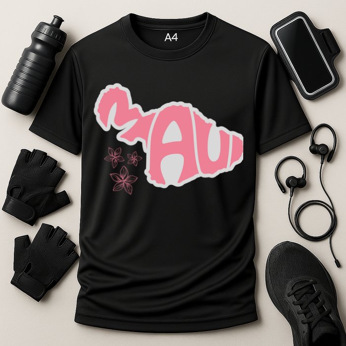 Maui Hawaii Floral Cooling Performance Crew T-Shirt