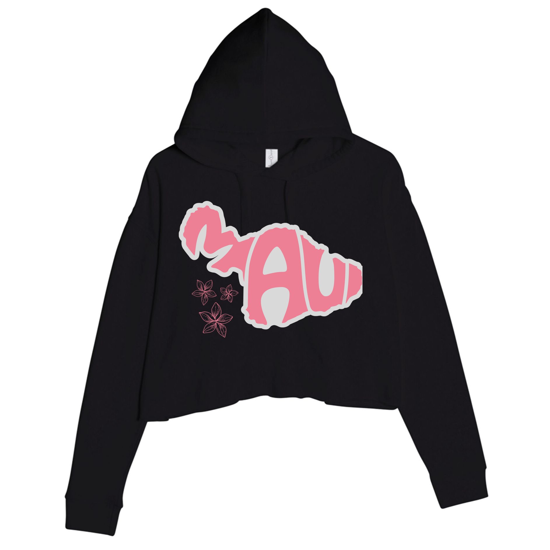 Maui Hawaii Floral Crop Fleece Hoodie