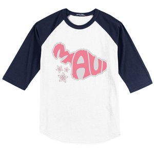 Maui Hawaii Floral Baseball Sleeve Shirt