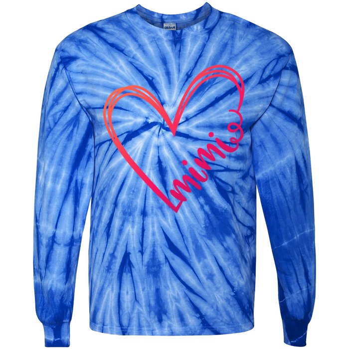 Mimi Heart Grandma For Christmas MotherS Day Gift Tie-Dye Long Sleeve Shirt