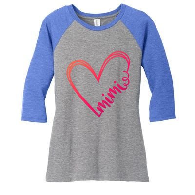 Mimi Heart Grandma For Christmas MotherS Day Gift Women's Tri-Blend 3/4-Sleeve Raglan Shirt