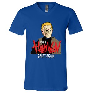 Make Halloween Great Again Funny Trump Lazy Costume Gift V-Neck T-Shirt