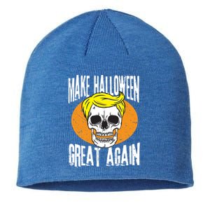 Make Halloween Great Again Funny Trump Skull Skeleton Bones Cool Gift Sustainable Beanie