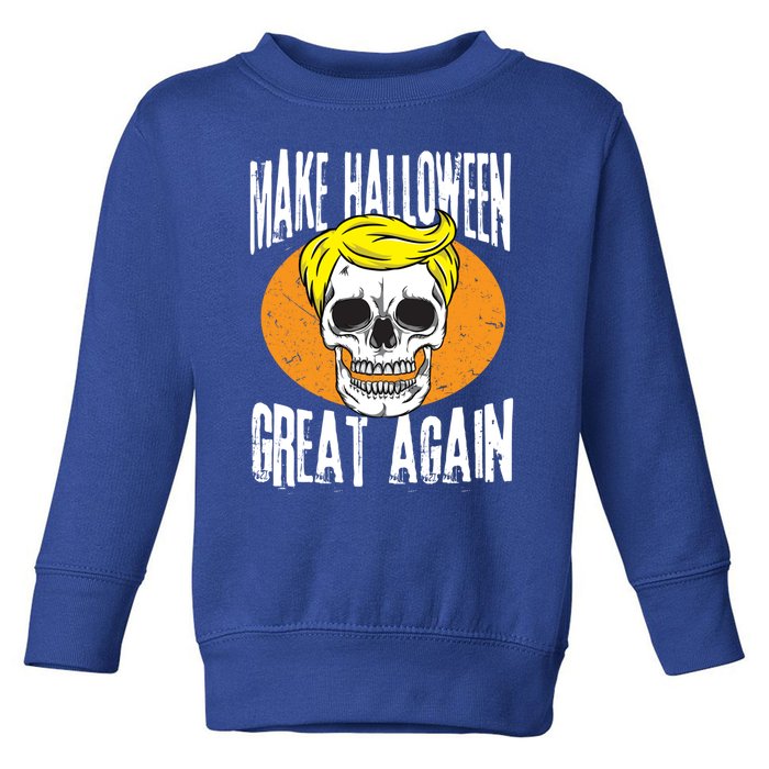 Make Halloween Great Again Funny Trump Skull Skeleton Bones Cool Gift Toddler Sweatshirt