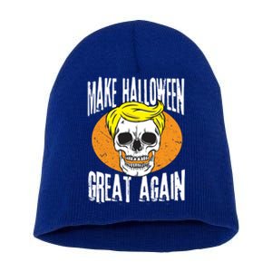 Make Halloween Great Again Funny Trump Skull Skeleton Bones Cool Gift Short Acrylic Beanie