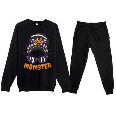 Momster Halloween Gift For Mom Premium Crewneck Sweatsuit Set