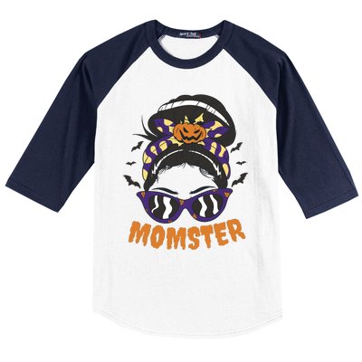 Momster Halloween Gift For Mom Baseball Sleeve Shirt