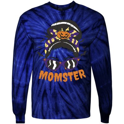 Momster Halloween Gift For Mom Tie-Dye Long Sleeve Shirt