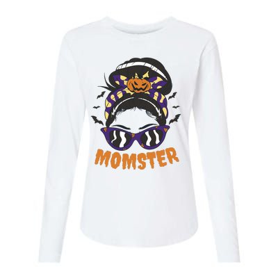 Momster Halloween Gift For Mom Womens Cotton Relaxed Long Sleeve T-Shirt