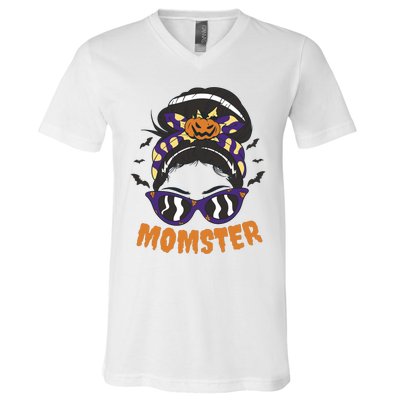 Momster Halloween Gift For Mom V-Neck T-Shirt