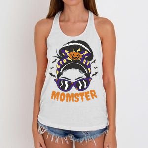 Momster Halloween Gift For Mom Women's Knotted Racerback Tank